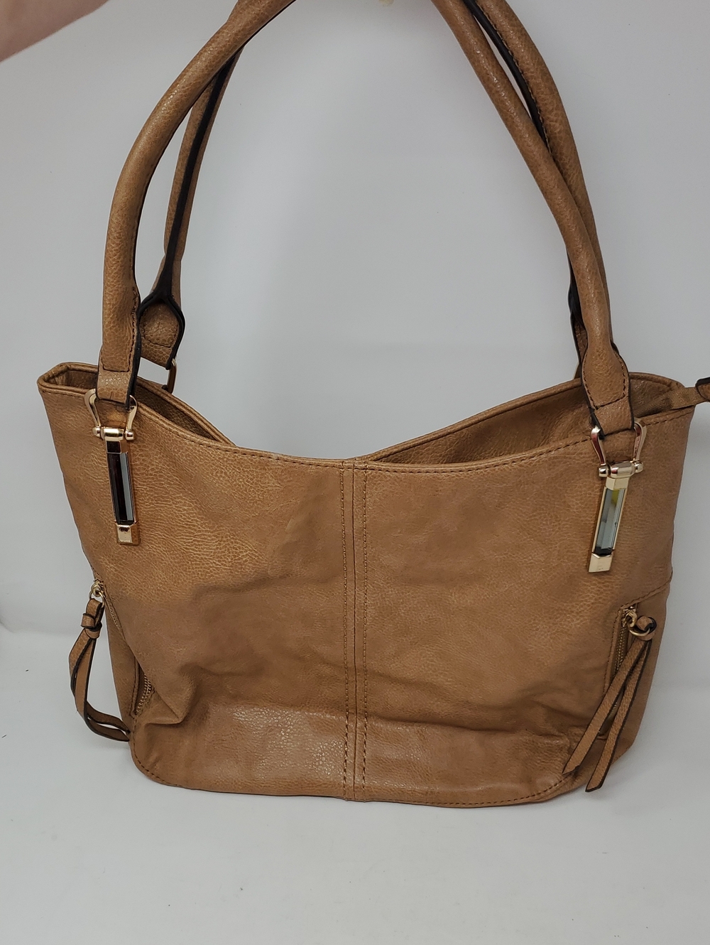 Canceal Carry Leather Handbag Tan Shoulder Hobo  Handbag Floral Lined